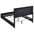 Pemberly Row 4 Piece Full Bedroom Set with LED Bed in Black and Gold