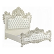 Pemberly Row King Bed with Victorian Carved Headboard in Vintage White