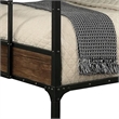 Pemberly Row Wooden and Metal Full Bunk Bed with Ladder in Black