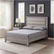 Pemberly Row King Bed with Channel Tufted Headboard in Driftwood Gray