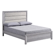 Pemberly Row King Bed with Channel Tufted Headboard in Driftwood Gray