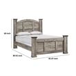 Pemberly Row Queen Panel Bed with Arched Crown Headboard in Weathered Gray