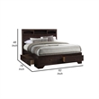 Pemberly Row Eastern King Bed with Display Shelves in Dark Brown