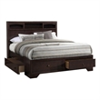 Pemberly Row Eastern King Bed with Display Shelves in Dark Brown