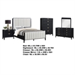 Pemberly Row 5 Piece Queen Bedroom Set with Tufted Headboard in Black