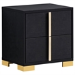 Pemberly Row 4 Piece Twin Bedroom Set with LED Bed in Black and Gold