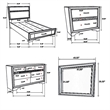 Pemberly Row 4 Piece Twin Storage Bedroom Set in White/Glitter Stripes