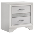 Pemberly Row 4 Piece Twin Storage Bedroom Set in White/Glitter Stripes