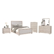 Pemberly Row 5 Piece Queen Bedroom Set with Tall Chest in Tawny Brown