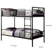 Pemberly Row Industrial Twin Metal Bunk Bed with Ladder in Black