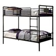 Pemberly Row Industrial Twin Metal Bunk Bed with Ladder in Black