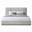 Pemberly Row Upholstered King Bed with Low Profile Footboard in Gray
