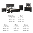 Pemberly Row 5 Piece Queen Bedroom Set in Black and Rustic Oak Brown