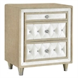 Pemberly Row 4 Piece Queen Bedroom Set with Velvet Headboard in Ivory