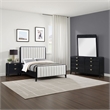Pemberly Row 4 Piece Queen Bedroom Set with Tufted Headboard in Black