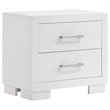 Pemberly Row 5 Piece Queen Bedroom Set with LED-Lit Bed in Snow White Wood