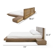 Pemberly Row Queen Platform Bed with 2 Nightstands in Walnut Brown and Gray