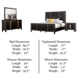 Pemberly Row 4pc Queen Set with Dresser Mirror in Espresso and Gold Trim