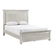 Pemberly Row Queen Size Bed with Padded Headboard in Mist Gray Pine