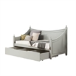 Pemberly Row Twin Daybed with Trundle and Storage in Light Gray Wood