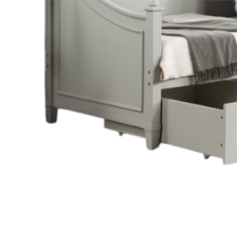 Pemberly Row Twin Daybed with Trundle and Storage in Light Gray Wood