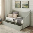 Pemberly Row Twin Daybed with Trundle and Storage in Light Gray Wood