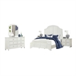 Pemberly Row 5pc Queen Set with Louvre and 2 Nightstands in Antique White