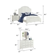Pemberly Row 5pc Queen Set with Louvre and 2 Nightstands in Antique White