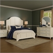 Pemberly Row 5pc Queen Set with Louvre and 2 Nightstands in Antique White