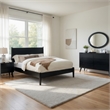 Pemberly Row 4pc Queen Set with Dresser and Oval Mirror in Black Wood
