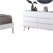 Pemberly Row 4pc Queen Set with Dresser and Oval Mirror in White Wood