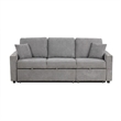 Pemberly Row Sleeper Sectional Sofa with Pullout Bed and 2 Pillows in Gray