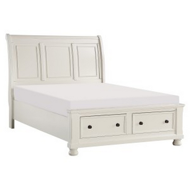 Pemberly Row 3 Piece Queen Set with Storage Bed and 2 Nightstands in White