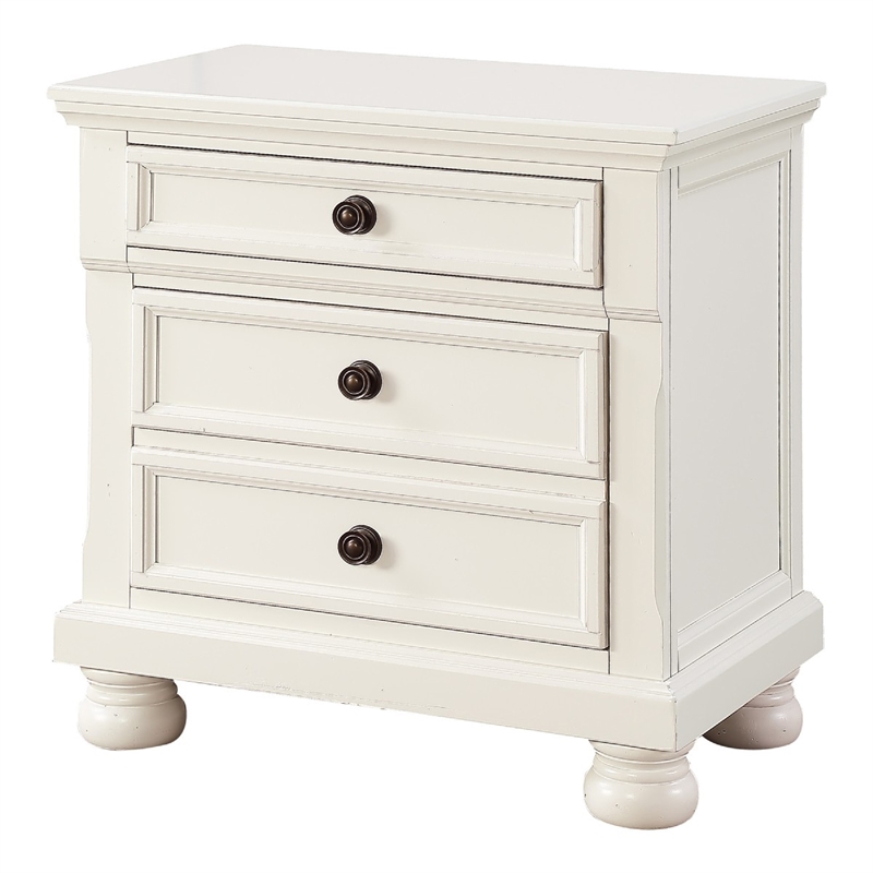 Pemberly Row 3 Piece Queen Set with Storage Bed and 2 Nightstands in White