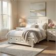 Pemberly Row 3 Piece Queen Set with Storage Bed and 2 Nightstands in White