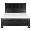 Pemberly Row 2 Piece Queen Set with Storage Bed and Nightstand in Black