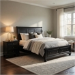 Pemberly Row 2 Piece Queen Set with Storage Bed and Nightstand in Black