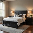 Pemberly Row 3 Piece Queen Set with Storage Bed and 2 Nightstands in Black