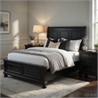 Pemberly Row 3 Piece Queen Set with Storage Bed and 2 Nightstands in Black
