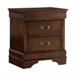 Pemberly Row 2 Piece Queen Set with Sleigh Bed and Nightstand in Brown