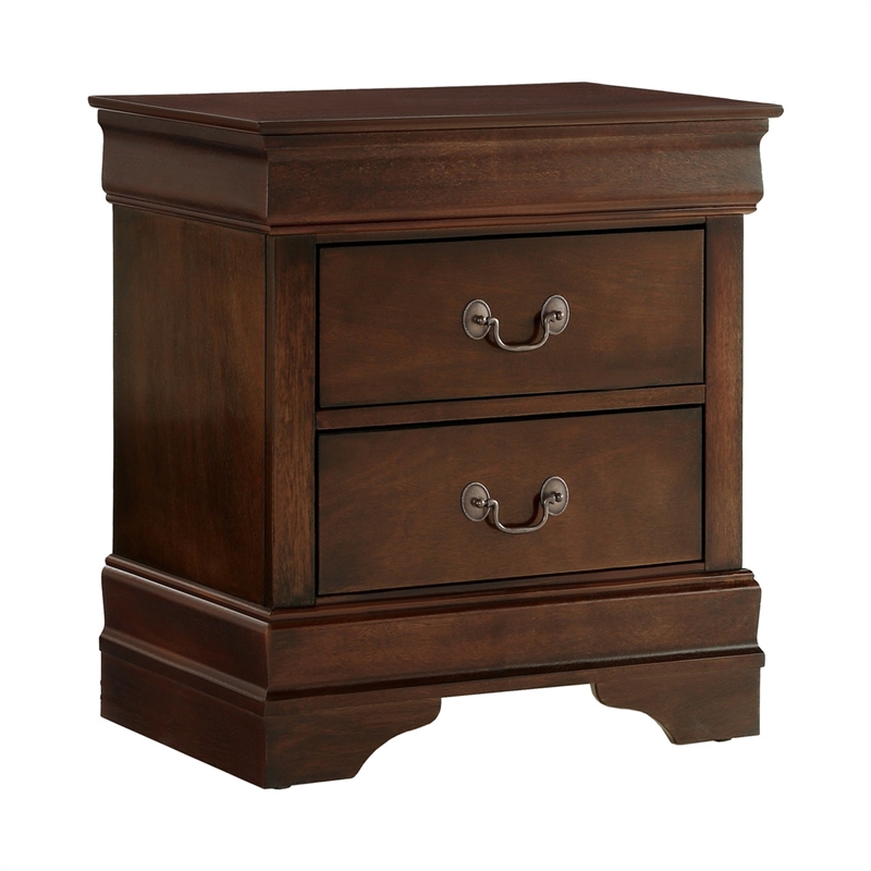 Pemberly Row 3 Piece Queen Set with Sleigh Bed and 2 Nightstands in Brown