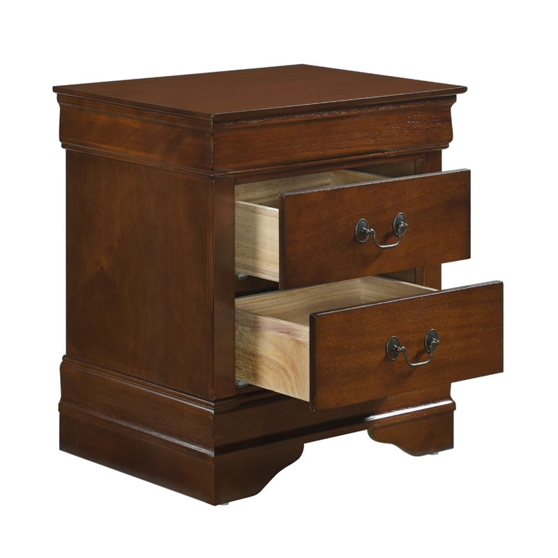 Pemberly Row 3 Piece Queen Set with Sleigh Bed and 2 Nightstands in Brown