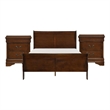 Pemberly Row 3 Piece Queen Set with Sleigh Bed and 2 Nightstands in Brown