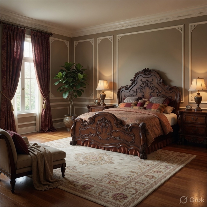Pemberly Row 3 Piece Queen Bed Set with 2 Nightstands in Cherry Oak Brown
