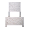 Pemberly Row Twin Bed with Chevron Patterned Headboard in Driftwood Gray