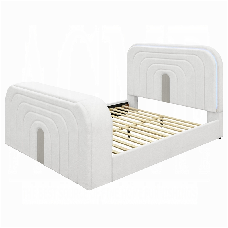 Pemberly Row 3 Piece Queen TV Lift Bed Set with 2 Nightstands in White