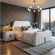 Pemberly Row 3 Piece Queen TV Lift Bed Set with 2 Nightstands in White