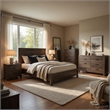 Pemberly Row 5 Piece Queen Panel Bed Set with Dresser and Chest in Brown