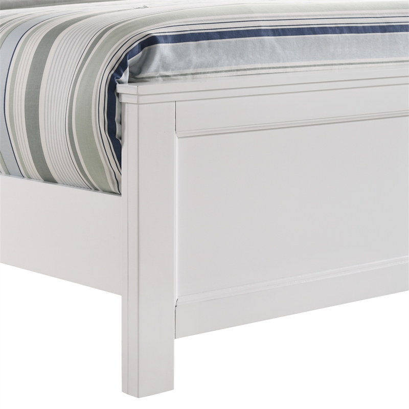 Pemberly Row King Size Bed with Framed Headboard in Farmhouse White