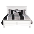 Pemberly Row King Bed with Solid Wood Panel Headboard in Farmhouse White